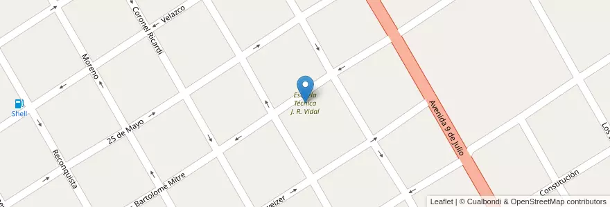 Mapa de ubicacion de Escuela Técnica J. R. Vidal en 阿根廷, Corrientes, Departamento Esquina, Municipio De Esquina.