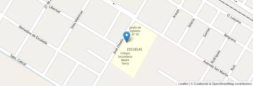 Mapa de ubicacion de Escuela Técnica Nº 12 en 阿根廷, Santiago Del Estero, Departamento Robles.