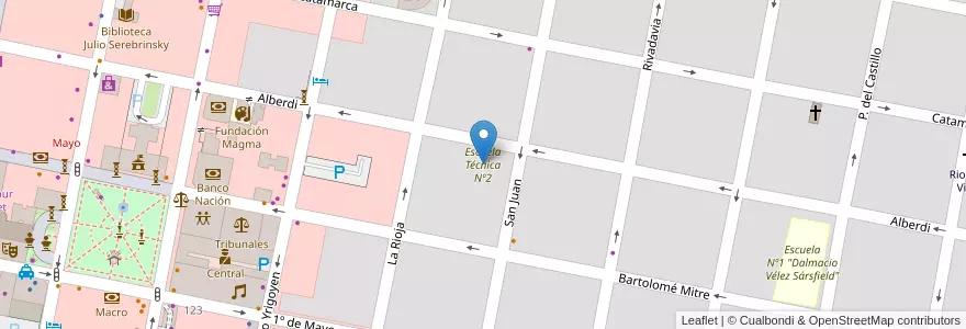 Mapa de ubicacion de Escuela Técnica Nº2 en 阿根廷, 恩特雷里奥斯省, Departamento Concordia, Distrito Suburbios, Concordia, Concordia.