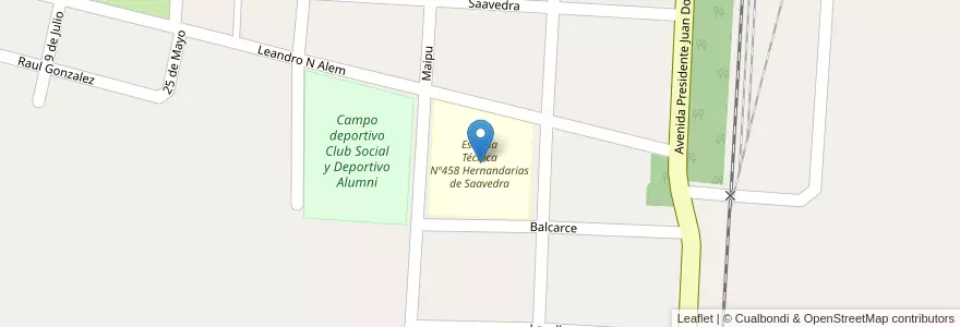 Mapa de ubicacion de Escuela Técnica Nº458 Hernandarias de Saavedra en Argentina, Santa Fe, Departamento La Capital, Municipio De Laguna Paiva.