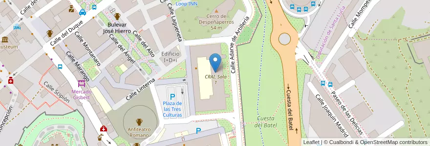 Mapa de ubicacion de Escuela Técnica Superior de Ingeniería de Telecomunicaciones - UPCT en إسبانيا, منطقة مرسية, منطقة مرسية, Campo De Cartagena Y Mar Menor, Cartagena.