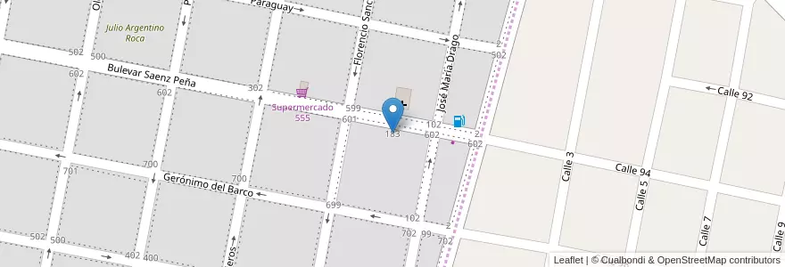 Mapa de ubicacion de Escuela "Teniente General Julio Argentino Roca" en آرژانتین, Córdoba, Departamento San Justo, Pedanía Juárez Celman, Municipio De San Francisco, San Francisco.