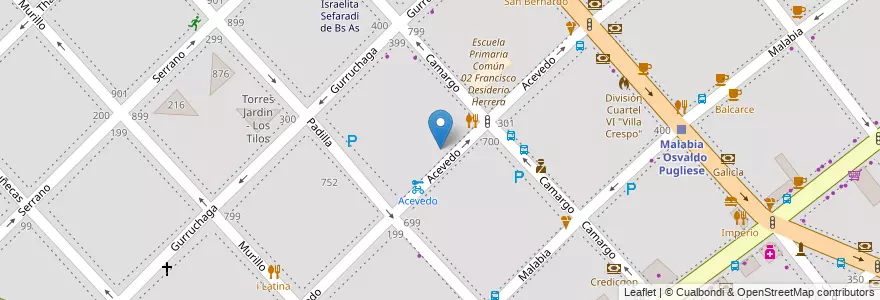Mapa de ubicacion de Escuela Terciaria de Estudios Radiofónicos, Villa Crespo en アルゼンチン, Ciudad Autónoma De Buenos Aires, ブエノスアイレス.