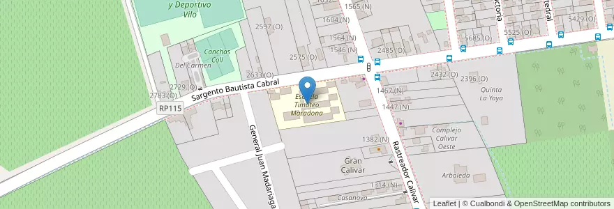 Mapa de ubicacion de Escuela Timoteo Maradona en Argentinien, San Juan, Chile, Rivadavia.