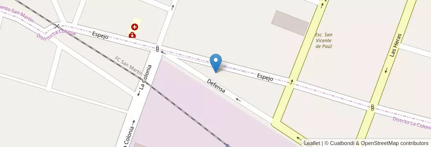 Mapa de ubicacion de EScuela Tomas Prisco en Argentinien, Chile, Mendoza, Departamento San Martín.