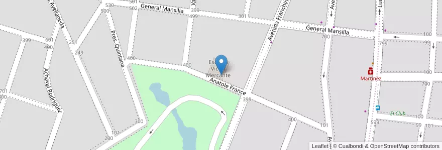 Mapa de ubicacion de Escuela Víctor Mercante en アルゼンチン, コルドバ州, Departamento Santa María, Pedanía Alta Gracia, Municipio De Alta Gracia, Alta Gracia.