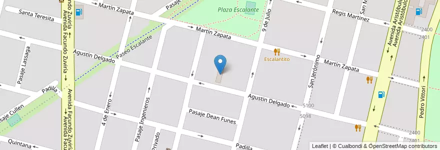 Mapa de ubicacion de Escuela "W. Escalante" No. 465 en アルゼンチン, サンタフェ州, Departamento La Capital, Santa Fe Capital, Santa Fe.