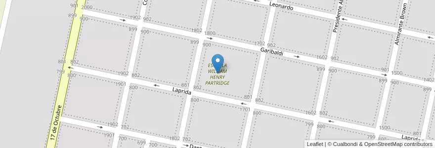 Mapa de ubicacion de ESCUELA WILLIAM HENRY PARTRIDGE en Argentine, Córdoba, Departamento Marcos Juárez, Pedanía Espinillos, Municipio De Leones, Leones.