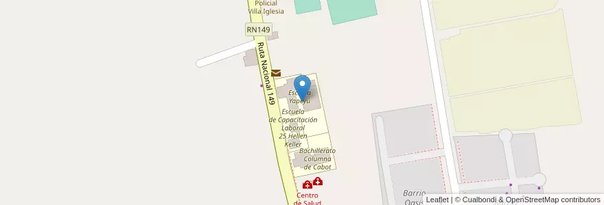 Mapa de ubicacion de Escuela Yapeyú en Arjantin, San Juan, Şili, Iglesia.