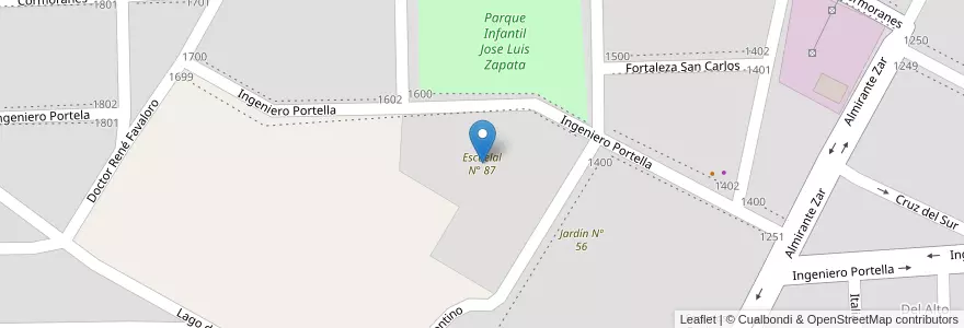 Mapa de ubicacion de Escuelal N° 87 en Argentinië, Santa Cruz, Deseado, Puerto Deseado, Puerto Deseado.