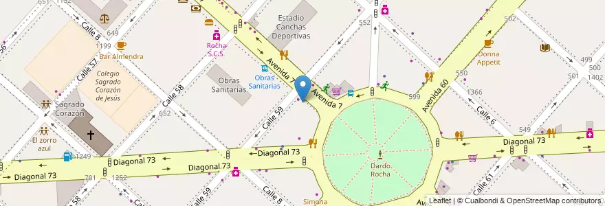 Mapa de ubicacion de Escuelas de Educación Estética Nº 2, Casco Urbano en アルゼンチン, ブエノスアイレス州, Partido De La Plata, La Plata.