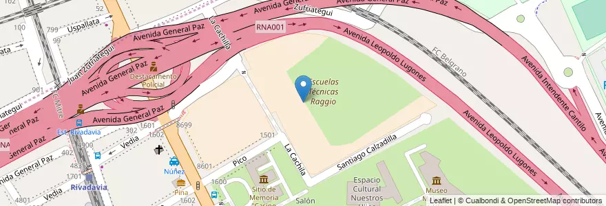 Mapa de ubicacion de Escuelas Técnicas Raggio, Nuñez en الأرجنتين, Ciudad Autónoma De Buenos Aires, Buenos Aires, Comuna 13.