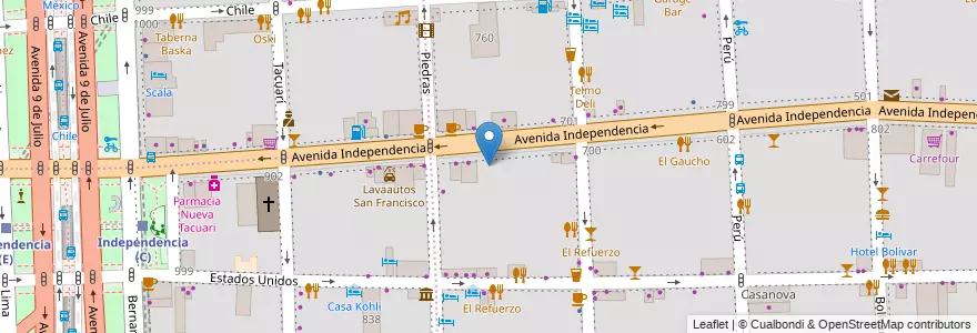 Mapa de ubicacion de ESEA en Danza Ramicone Curso Vocacional de Folklore 03, San Telmo en Argentina, Autonomous City Of Buenos Aires, Comuna 1, Autonomous City Of Buenos Aires.