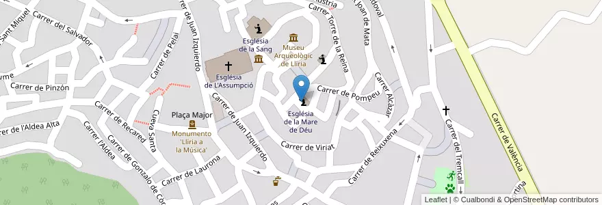 Mapa de ubicacion de Església de la Mare de Déu en Spanje, Valencia, Valencia, El Camp De Túria, Llíria.