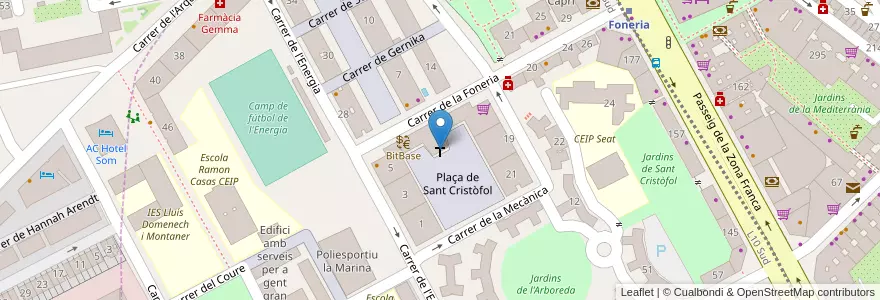 Mapa de ubicacion de Església de Sant Cristòfol en Испания, Каталония, Барселона, Барселонес, Барселона.