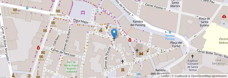 Mapa de ubicacion de Església de Sant Felip en İspanya, Catalunya, Barcelona, Osona, Vic.