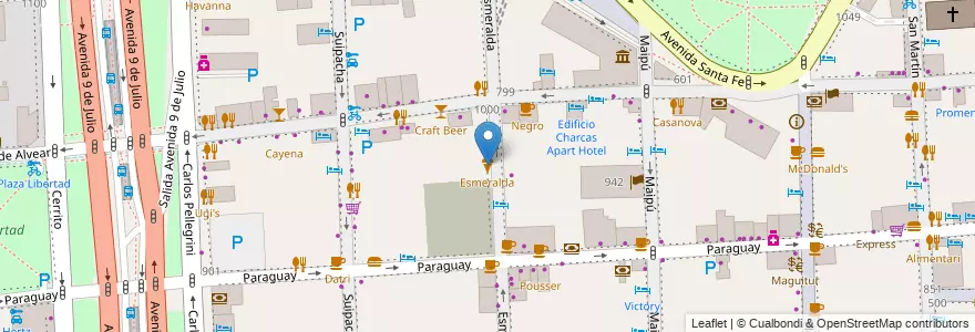 Mapa de ubicacion de Esmeralda, Retiro en Argentinië, Ciudad Autónoma De Buenos Aires, Comuna 1, Buenos Aires.