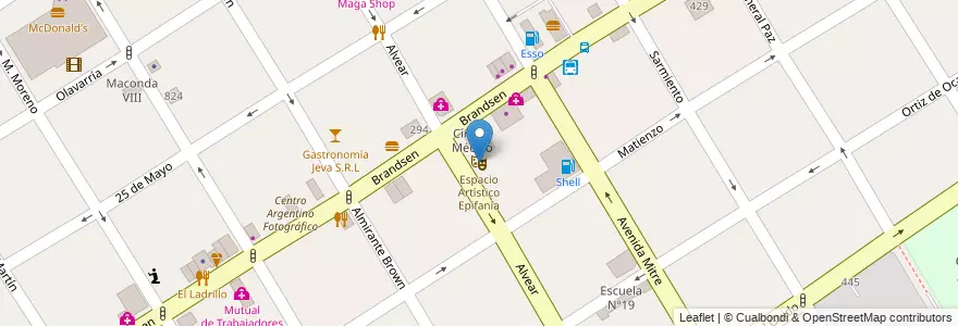 Mapa de ubicacion de Espacio Artístico Epifanía en Argentinië, Buenos Aires, Partido De Quilmes, Quilmes.
