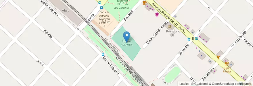 Mapa de ubicacion de Espacio AVMMUS en Arjantin, Buenos Aires, Partido De San Miguel, Muñiz.