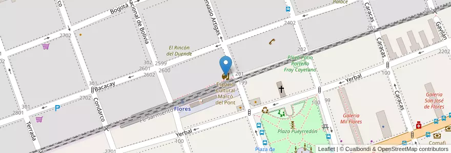 Mapa de ubicacion de Espacio Cultural Marcó del Pont, Flores en Argentine, Ciudad Autónoma De Buenos Aires, Comuna 7, Buenos Aires.