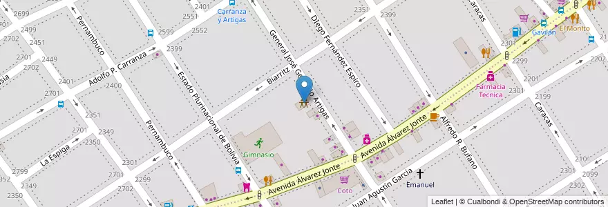 Mapa de ubicacion de Espacio Cultural Resurgimiento, Villa del Parque en آرژانتین, Ciudad Autónoma De Buenos Aires, Buenos Aires, Comuna 11.