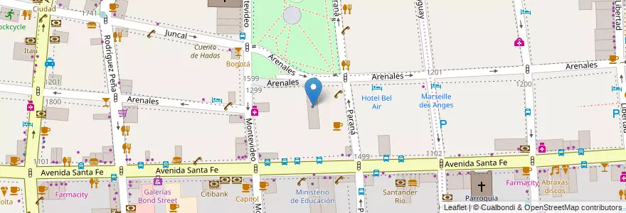 Mapa de ubicacion de Espacio Fundación Telefónica, Recoleta en 阿根廷, Ciudad Autónoma De Buenos Aires, Comuna 2, Comuna 1, 布宜诺斯艾利斯.