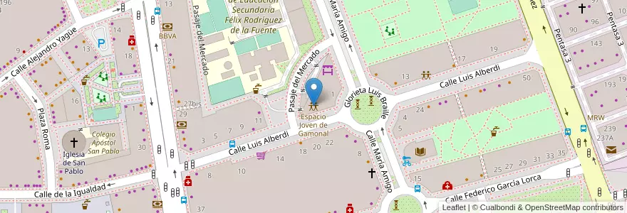 Mapa de ubicacion de Espacio Joven de Gamonal en Испания, Кастилия И Леон, Бургос, Alfoz De Burgos, Burgos.