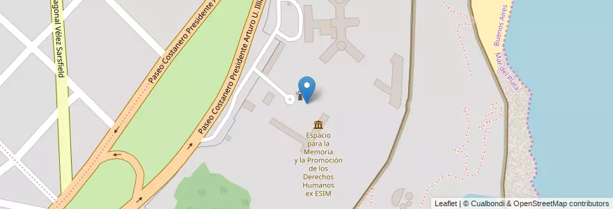 Mapa de ubicacion de Espacio para la Memoria y la Promoción de los Derechos Humanos ex ESIM en الأرجنتين, بوينس آيرس, Partido De General Pueyrredón, مار ديل بلاتا.
