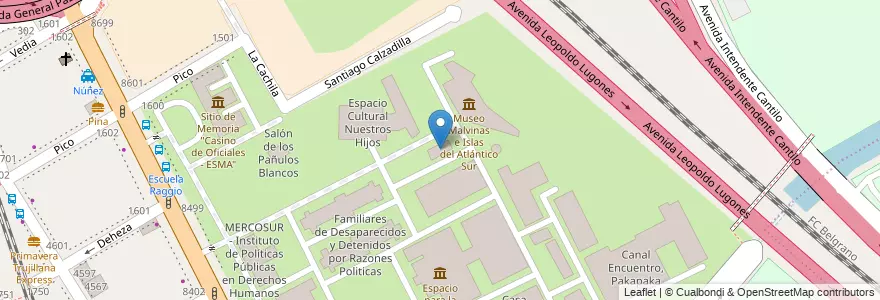 Mapa de ubicacion de Espacio Patrick Rice, Nuñez en 阿根廷, Ciudad Autónoma De Buenos Aires, 布宜诺斯艾利斯, Comuna 13.