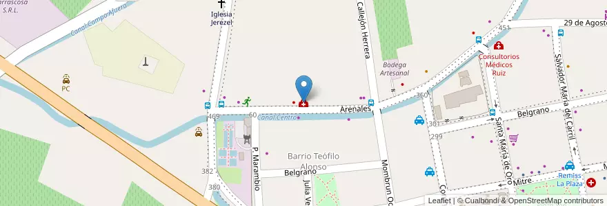 Mapa de ubicacion de Espacio Salud en 阿根廷, San Juan, 智利, Albardón.