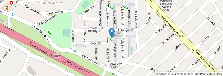 Mapa de ubicacion de Espacio Verde en Arjantin, Jujuy, Departamento Doctor Manuel Belgrano, Municipio De San Salvador De Jujuy.