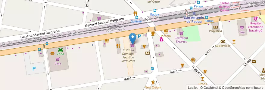 Mapa de ubicacion de Espacio en Arjantin, Buenos Aires, Partido De Merlo, San Antonio De Padua.