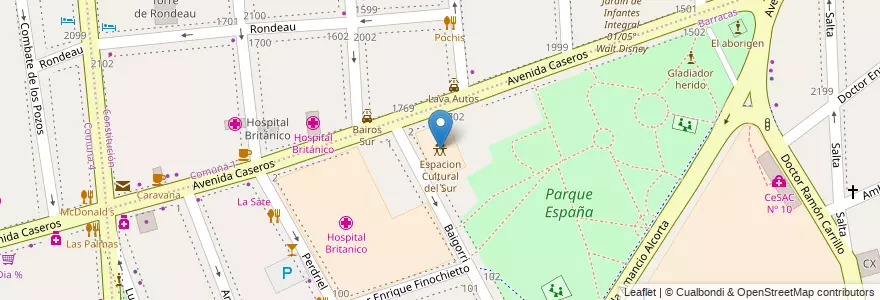 Mapa de ubicacion de Espacion Cultural del Sur, Barracas en Аргентина, Буэнос-Айрес, Comuna 4, Буэнос-Айрес.