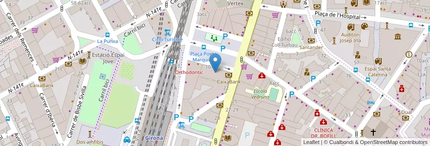 Mapa de ubicacion de EspaiCaixa Girona en スペイン, カタルーニャ州, ジローナ, Gironès, ジローナ.