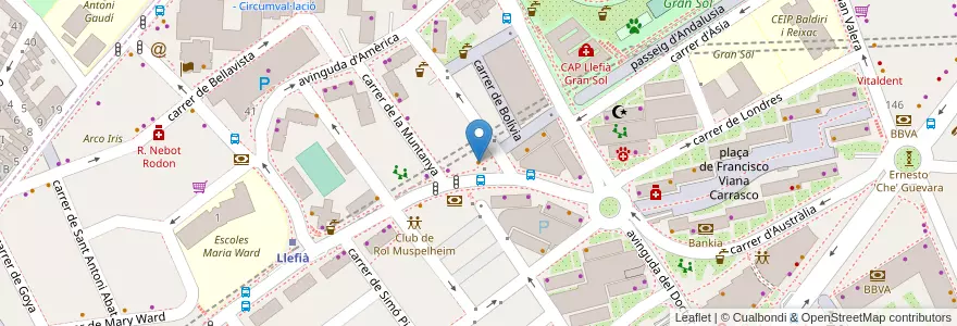 Mapa de ubicacion de ESPAK Mecdonner kebab en 西班牙, Catalunya, Barcelona, Barcelonès, Badalona.