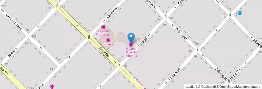 Mapa de ubicacion de Español - Guardia Pediatría en Аргентина, Буэнос-Айрес, Partido De Bahía Blanca, Bahía Blanca.
