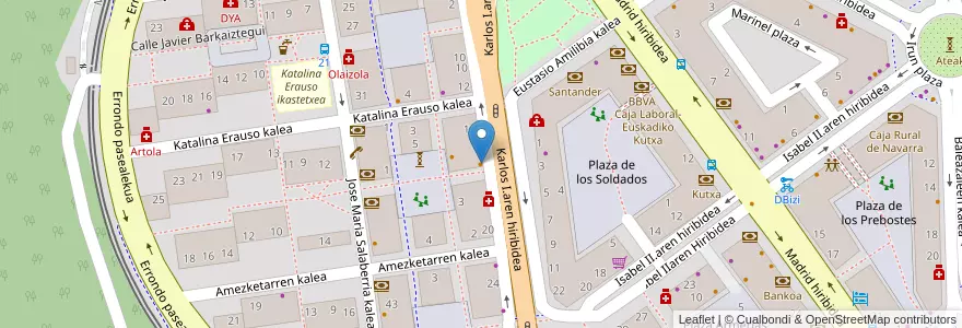 Mapa de ubicacion de Esparru en 西班牙, 巴斯克, Gipuzkoa, Donostialdea, Donostia/San Sebastián.