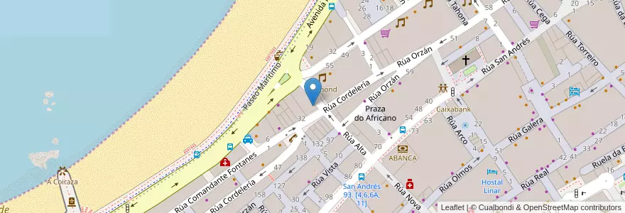 Mapa de ubicacion de Espazo +60 Afundación en Spanje, Galicië, A Coruña, A Coruña, A Coruña.
