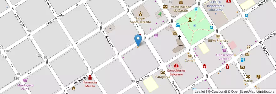Mapa de ubicacion de Espigo´m en 阿根廷, 布宜诺斯艾利斯省, Partido De Zárate.