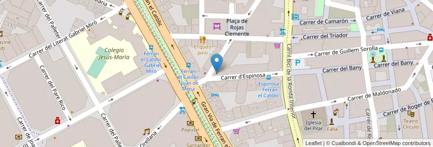 Mapa de ubicacion de Espinosa en Espagne, Communauté Valencienne, Valence, Comarca De València, Valence.