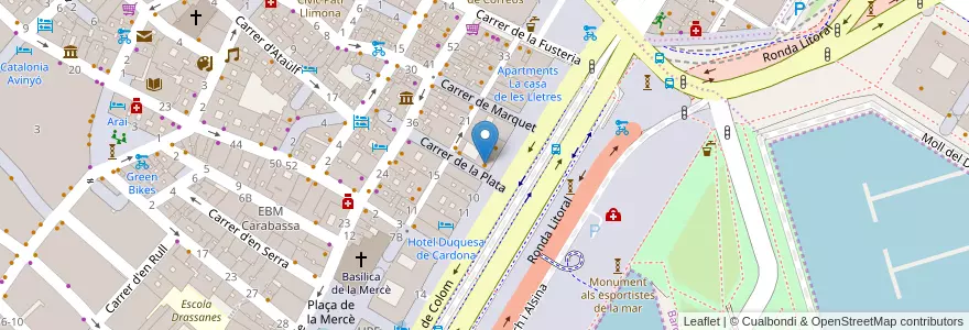 Mapa de ubicacion de Espit Chupitos en إسبانيا, كتالونيا, برشلونة, بارسلونس, Barcelona.
