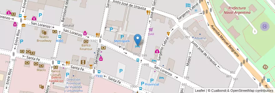 Mapa de ubicacion de Esplendor Savoy Rosario en Argentinië, Santa Fe, Departamento Rosario, Municipio De Rosario, Rosario.