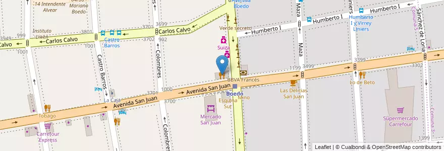 Mapa de ubicacion de Esquina Homero Manzi, Boedo en アルゼンチン, Ciudad Autónoma De Buenos Aires, Comuna 5, ブエノスアイレス.