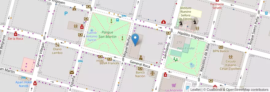 Mapa de ubicacion de ESRN N° 89 - Manuel Belgrano en アルゼンチン, チリ, リオネグロ州, Cipolletti, Departamento General Roca.