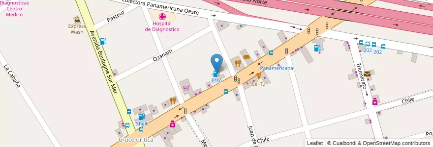 Mapa de ubicacion de Esso en 아르헨티나, 부에노스아이레스주, Partido De Tigre, Don Torcuato.