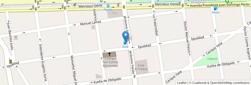 Mapa de ubicacion de Esso en アルゼンチン, ブエノスアイレス州, Partido De Morón.
