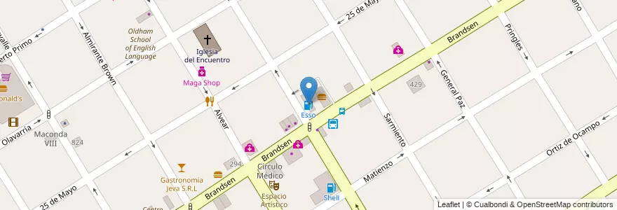 Mapa de ubicacion de Esso en 阿根廷, 布宜诺斯艾利斯省, Partido De Quilmes, Quilmes.