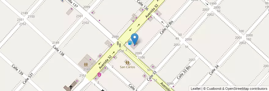 Mapa de ubicacion de Esso MiniShop, San Carlos en الأرجنتين, بوينس آيرس, Partido De La Plata, San Carlos.