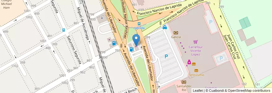 Mapa de ubicacion de Esso Shop en 阿根廷, 布宜诺斯艾利斯省, Partido De Vicente López, Vicente López.