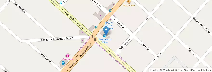 Mapa de ubicacion de Esso Shop en Argentina, Buenos Aires, Partido De San Miguel, San Miguel.